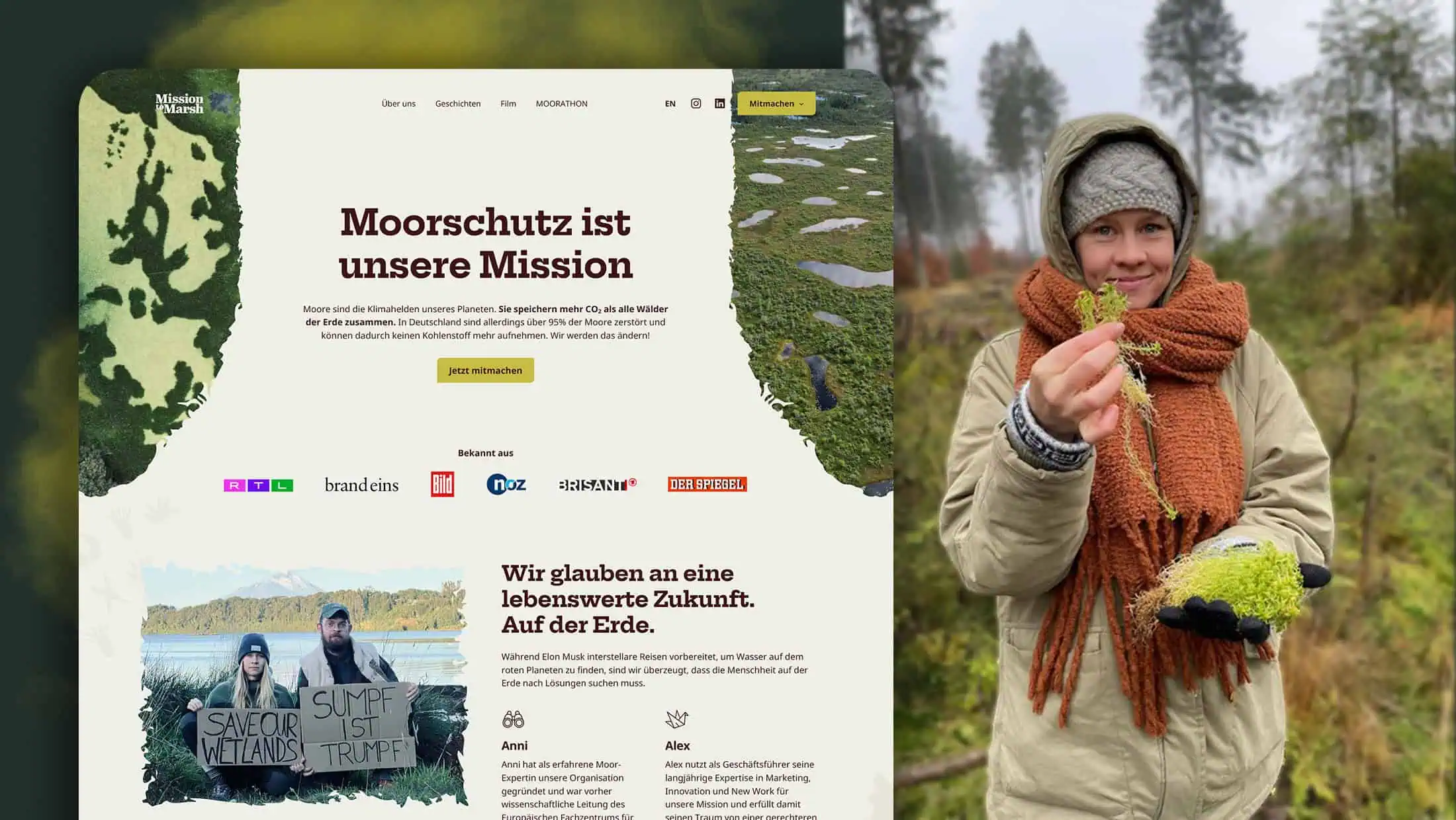 Mockup Collage einiger unserer Arbeiten für Mission to Marsh